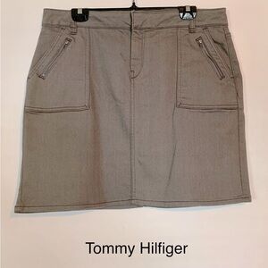 🌻059 NWT TOMMY HILFIGER grey denim cotton blend skirt